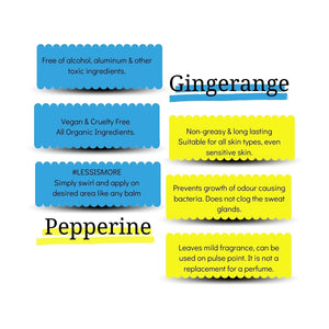 Gingerange Organic Deodorant Balm with Vitamin E (12g)