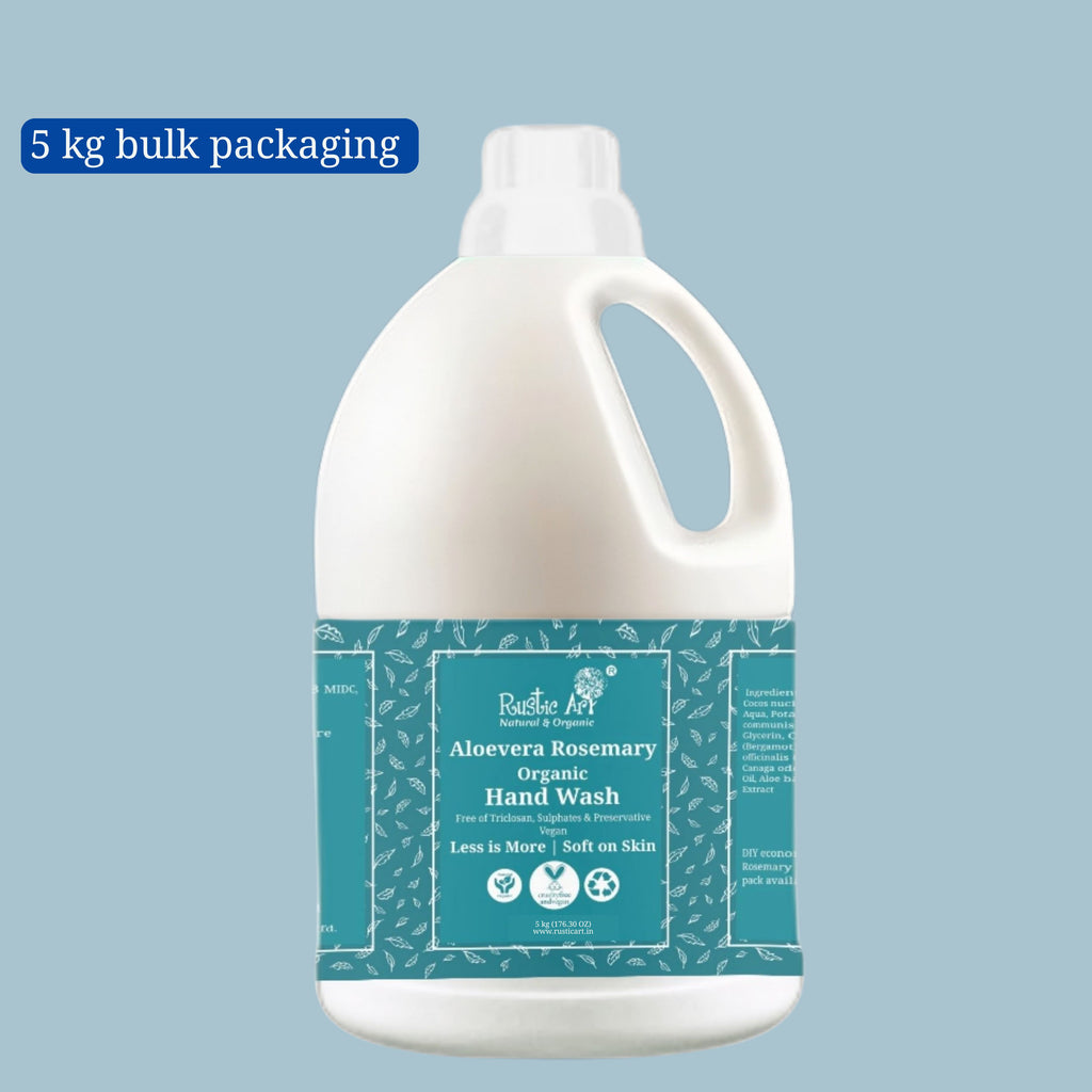 Aloe Vera Rosemary Organic Hand Wash (5 liter Refill Pack) – Rustic Art