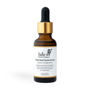 Rustic Art Neem Basil Facial Serum | Vitamin C & Bakuchiol