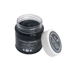 Geranium Charcoal Face Wash Concentrate (125gm) | Organic, Vegan