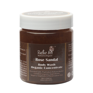 Organic Rose Sandal Body Wash Concentrate (200gm) | Organic, Vegan